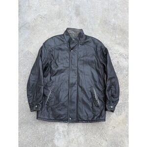 Remy Leather Jacket Mens 42 Black Made In USA Thermolite Lined Moto Coat